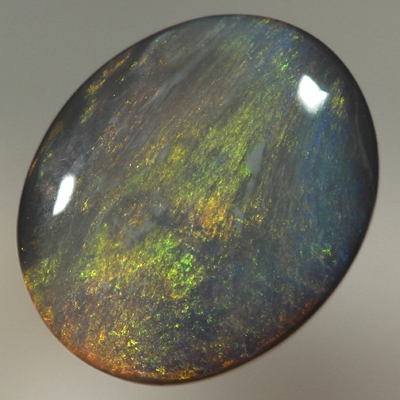 SOLID BLACK OPAL Burning red throught orange and green